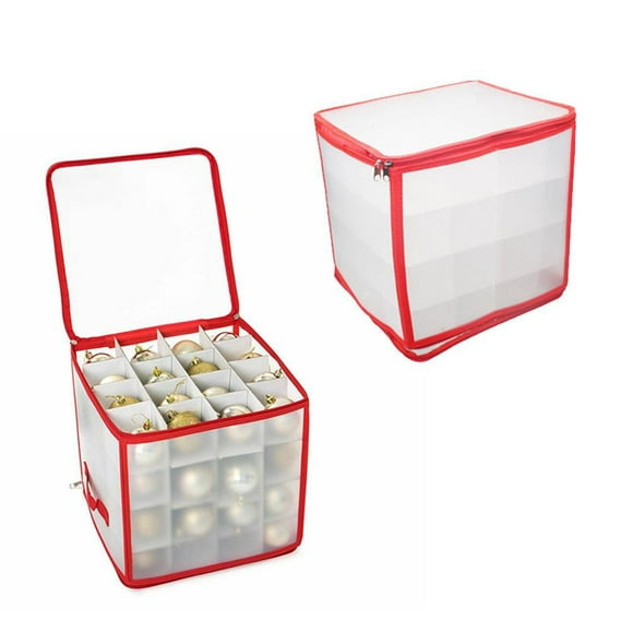 Storage Box For Christmas Baubles Christmas Decorations Storage Box Clear Storage Box For Christmas Tree Baubles PVC Folding Christmas Decorations Storage Box For Up To 64
