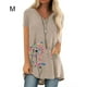 thumbnail image 1 of Camiseta Con Cuello En V Blusa De Manga Corta Suelta Mujer Top De Verano Estampado, Albaricoque, M Speravity AP002392-12, 1 of 5