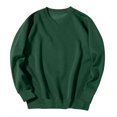 thumbnail image 3 of Men's V Neck Sweatshirt Casual Long Sleeve Solid Color Pullover Fall Winter Warm Sweatshirts Fashion Pullovers Yop Dark Green L, 3 of 6