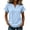 Blue #018, variant on Womens Short Sleeve V Neck Tshirts Tops Summer Boho Beach Tops Solid Color Raw Edge Hem Gauze Blouses, 2XL