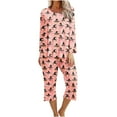 thumbnail image 2 of 2 Piece Outfits For Women Halloween Print Round Neck Long Sleeve Two-piece Comfortable Home Pajamas Set Sports Set Up to 65% off, 2 of 5