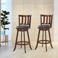 thumbnail image 3 of Costway Set of 2 31'' Swivel Bar stool Leather Padded Dining Kitchen Pub Bistro Chair, 3 of 9