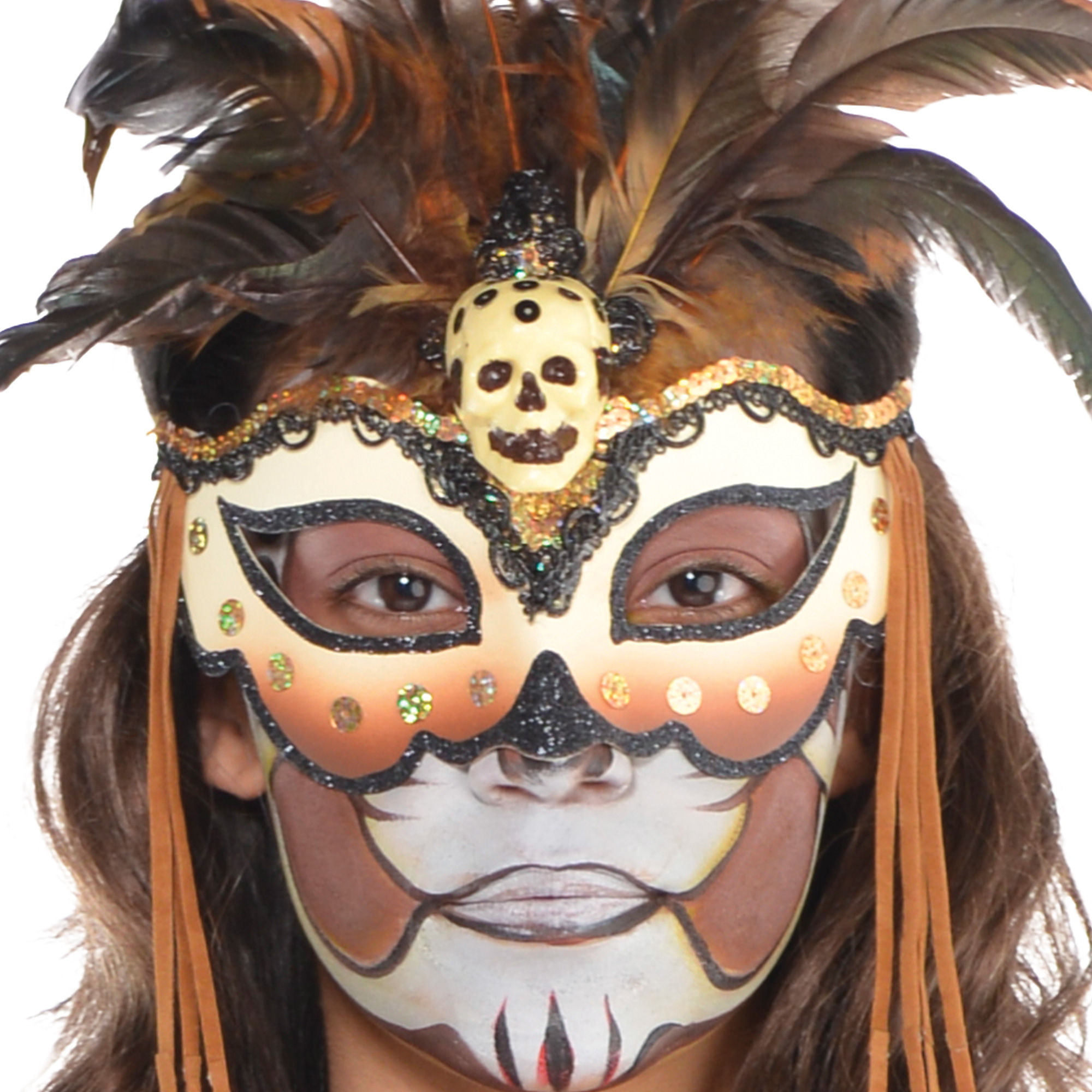 Adults Voodoo Eye Mask Mens Ladies Halloween Masquerade Fancy Dress Accessory 