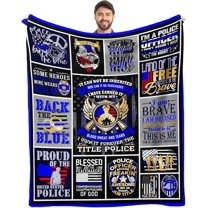 Police Gifts for Men, Police Officer Gifts Blanket, Gifts for Policemen, Police Academy Graduation Gifts, Police Appreciation Gifts, Birthday Gifts for Police Officers Throw Blanket 60"X50"