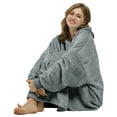 thumbnail image 4 of Catalonia Oversized Blanket Hoodie Sweatshirt, Lavender Wearable Fleece Pullover, Gift for Adults Men Women, 4 of 7