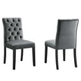 thumbnail image 2 of Modway Duchess Performance Velvet Dining Chairs - Set of 2 in Gray, 2 of 9
