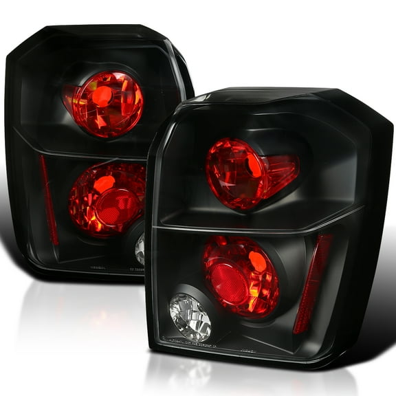Spec-D Tuning Black Housing Clear Lens Tail Lights Compatible with 2007-2012 Dodge Caliber, Left Right Pair Assembly