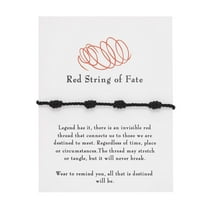 Fiaya Women Knotted Red Rope Bracelet, 1pc Lovers Paper Card Bracelet, Red String Bracelets, Adjustable Red Knot String Bracelet Amulet for Protection, Evil Eye and Good Luck (G)