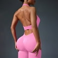 thumbnail image 4 of successthop Womens Bodysuits Full Length Gym Butt Lifting Shapewear Yoga Backless Bottoms Solid Athletic Trousers Pink S, 4 of 4