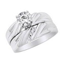 thumbnail image 2 of AFFY Round Shape White Natural Diamond Solitaire Wedding Ring Set In 10k White Gold (0.30 Ct) Ring Size-4.5, 2 of 2