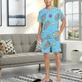thumbnail image 7 of joogoo Men's Pajama Set Tennis Racket and Balls V-Neck Pj Shorts Set 2 Piece Loungewear Sleepwear XXL, 7 of 7