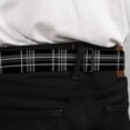 thumbnail image 4 of Buckle-Down Belt, Seatbelt Buckle Belt, Plaid Black Gray, 34 to 52 Inches, 4 of 9