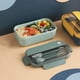 thumbnail image 5 of Fiambrera bento de 2 compartimentos para niños y adultos | Recipiente hermético de 1100 ml con cuchara incorporada | Apto para microondas y lavavajillas | Azul marino o verde, 5 of 9