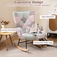 thumbnail image 5 of Gymax Nursery Rocking Chair Upholstered Boucle Fabric Nursing Armchair w/ Ergonomic Armrests, 5 of 9