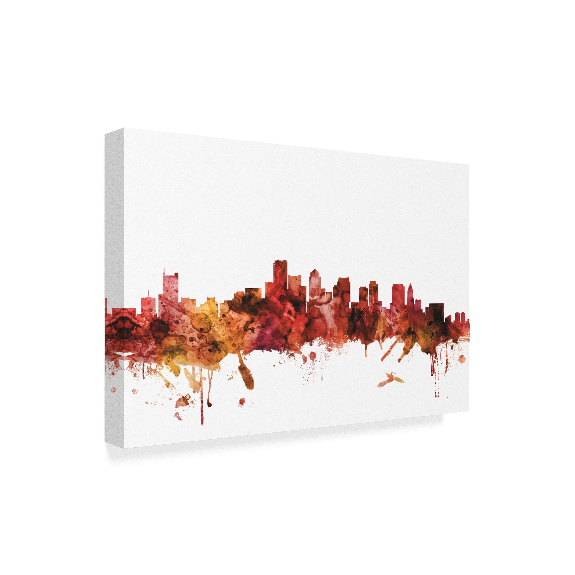 Trademark Fine Art 'Boston Massachusetts Skyline Red' Canvas Art by Michael Tompsett