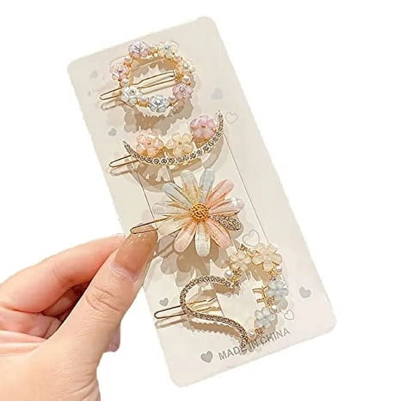 POITVD girls women kids hair accessories pearl resin acrylic hair clips rhinestone bobby pins hair slides women hairpins