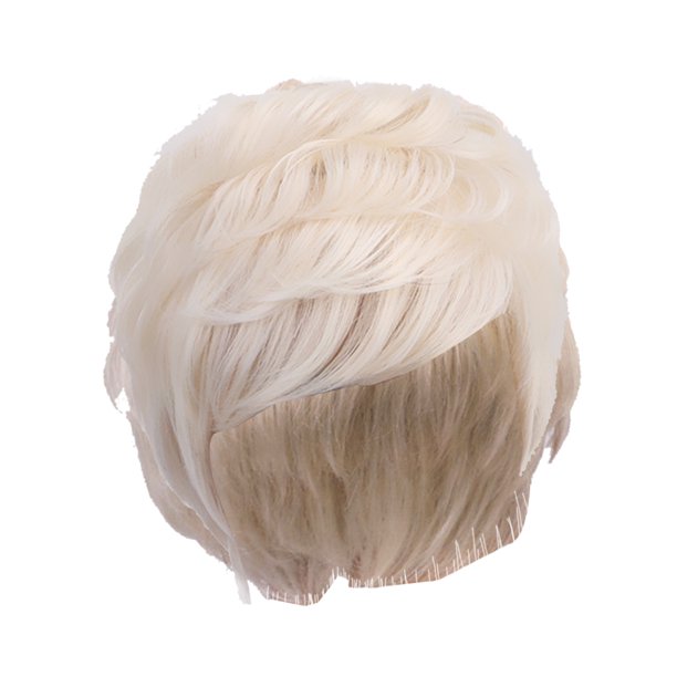 Peluca Ondulada Rizada en Capas de Cabello Humano Corto para Mujer, Pelucas Rectas para Fiesta de Cosplay, Pelucas Rectas de 10 Pulgadas, Postizo - Blanco Sunnimix Pelucas cortas para mujeres