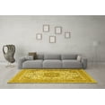 thumbnail image 3 of Ahgly Company Machine Washable Indoor Rectangle Medallion Yellow Traditional Area Rugs, 5' x 7', 3 of 4