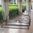 thumbnail image 3 of International Caravan Sun Ray Iron Patio Porch Swing in Bronze, 3 of 3
