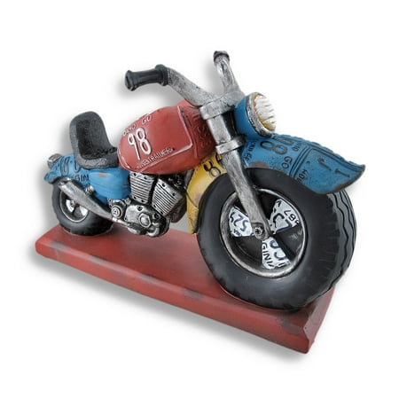 - Big Wheel Motorcycle Sculpture Bottle Holder Display