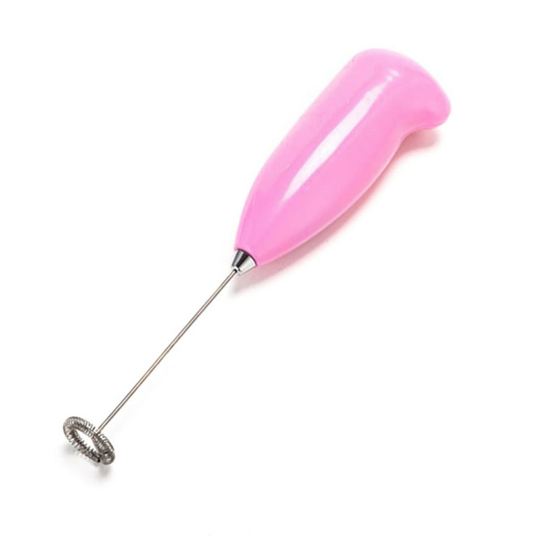 Mini Electric Milk Frother Long Lasting Stainless Steel Milk Frother for  Friends Family Neighbors Gift Pink 
