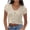 Beige, variant on Women's Casual V-Neck Short Sleeve Top Loose Cropped Hollow Out Bow Tie Blouse Spring Summer Fashion Crop Top Party Vacation Shirt, Beige S