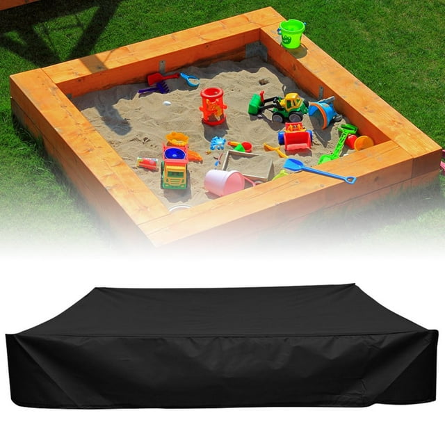 AMERTEER Waterproof Bunker Cover with Traction Rope 95% UV Resistant Outdoor Garden Sunshade Oxford Cloth Shelter Canopy Children Toy Sandpit Pool Sandbox Cover for Kids Garden Outdoor