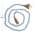 thumbnail image 3 of DecMode Handmade Round Long Frosted Light Blue Glass Garland with Tassel with Knotted Brown Jute, 3 of 11