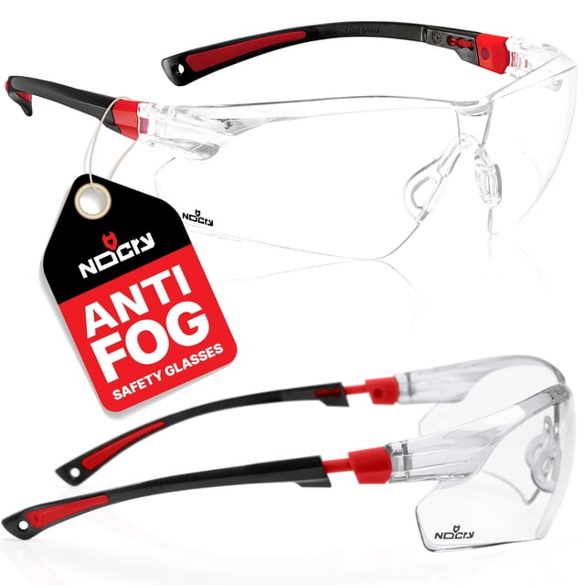 Gafas de seguridad NoCry, transparentes, antivaho, resistentes a los arañazos, paquete de 10