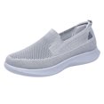 thumbnail image 2 of Pandaie Women's Slip on Sneakers Woven Orthopedic Breathable Mesh Knitted Woven Walking Shoes Low Top Wide Width Tennis Shoes (Grey,10.5), 2 of 6
