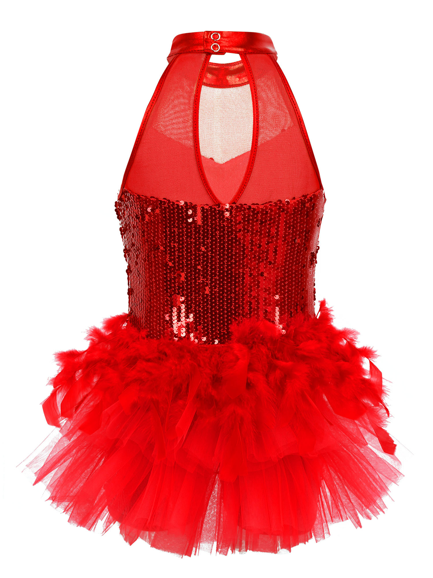 Costume Danse Latine Enfant Fille - Haut Paillettes & Jupe-short - Pour Samba, Salsa, Spectacle - Taille 4 à 16 Ans