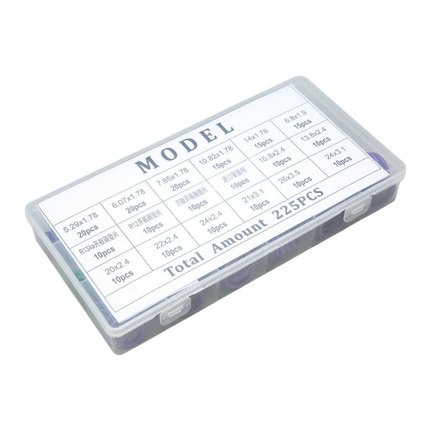 Kit de juntas tóricas, 225 piezas Kit de juntas tóricas para compresor de aire acondicionado de automóvil Junta tórica probada profesionalmente