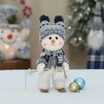 thumbnail image 2 of Cute Snowman Plush Knit Doll, Christmas Handmade Gift, Indoor Snowman Figurines for Home, Winter Table Top Decorations - D, 2 of 9