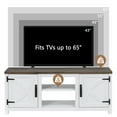 thumbnail image 6 of Rustic TV Stand for 65" TVs, Traditional Media Console with Adjustable Shelves, Spacious Storage, and Farmhouse Charm for Cozy Living Rooms and Bedrooms,Perfect Entertainment Center, White, 6 of 11