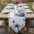 thumbnail image 6 of Navy Blue Pumpkins Fall Table Runner Linen Burlap Table Runner 72 Inches Long Thanksgiving Leaves Elegant Pastoral Dresser Scarves for Kitchen Island Coffee Dining Room Party Holiday Decor 14"x72", 6 of 8