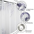 thumbnail image 5 of Purple Leaf Shower Curtain, Lavender Watercolor Eucalyptus Leaves Botanical Plants Bathroom Curtain Waterproof Fabric Machine Washable with Hooks, 84" Wx72 L, 5 of 6