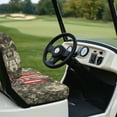 thumbnail image 3 of Yuyamidu Deer Golf Cart Seat Covers Full Set of 2 Camo Hunting Golf Cart Bench Seat Cover Back Rest Cover Protector Fits Most Club Cars Golf Carts, American Flag, 3 of 7
