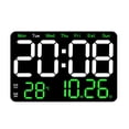 thumbnail image 1 of Reloj despertador digital de 10 niveles de brillo ajustable, configuración de alarma , reloj de mesa, reloj de pared para cabecera, dormitorio, , Verde, 1 of 8