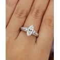 thumbnail image 2 of HeartsAndYou 1ct Marquise Cut Moissanite Vintage Inspired Trilogy Engagement Ring for Women 18k White Gold Over Silver, 2 of 8