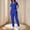 Scrubs-Blue, variant on Plus Size Womens Scrubs Set Stretch V-Neck Scrubs Sets Elastic Waist Jogger Pant Shirts Soft Nursing Scrubs 2 Pockets Quick-Dry Healthcare Uniform