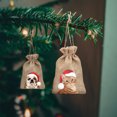 thumbnail image 7 of WIRESTER 10 Pieces Gift Bags Christmas Drawstring Bag Christmas Linen Fabric Drawstring Bag Washable Xmas Bag for Candy Wrapper Christmas Party Favor - Dog Cat With Christmas Hat, 7 of 7