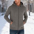 thumbnail image 1 of MHFRRA Chaqueta con Capucha Informal para Hombre, Forrada para Exteriores, Otoño E Invierno Gris, 1 of 7