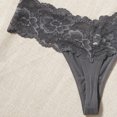 thumbnail image 3 of Gibobby Ropa Interior para Mujer Bragas de mujer, Tanga, conjunto de colores, lencería opcional, bragas de Tanga de encaje con lados de flores huecas(Gris， S), 3 of 5