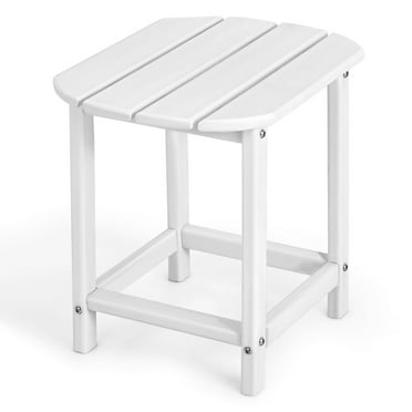 Gymax 18'' Patio Adirondack Side Table Weather Resistant HDPE Garden Yard White