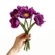 thumbnail image 1 of Xiao Hua Tallo de amapola artificial de PU de tacto real, flor de amapola de imitación, flor de loto plateada, adecuada para ramos de boda, decoración de flores para jardín, color morado, 8 tallos, 1 of 5