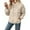 Beige, variant on Women's Hoodie Oversized Pullover Sweatshirt for Casual Everyday Comfort with Jacquard Knit Design in Autumn Winter Khaki 3XL