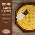 thumbnail image 2 of Tradeopia 2-in-1 Brown Wood Crokinole Board Game Set, Flip the Board to Play Chess or Checkers, 2 of 7
