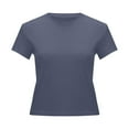 thumbnail image 5 of Hauaitttt Women's Casual Basic Going Out Crop Tops Slim Fit Short Sleeve Crew Neck Tight T Shirts 2025 Womens Solid Tee Shirts Women Undershirt Womens Active Short Sleeve Womens Short Sleeve T Shirt, 5 of 5