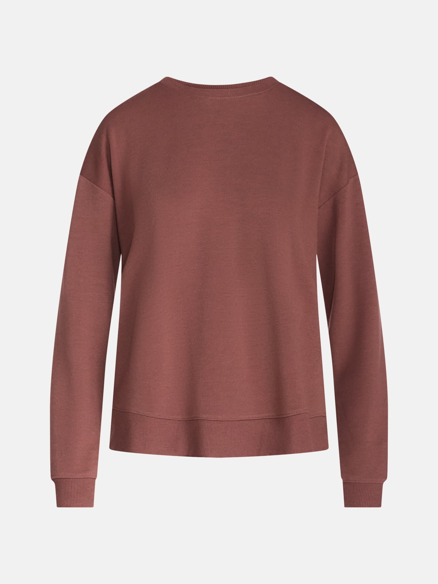 Joyspun Women's Fleece Lounge Sleep Top with Long Sleeves, Sizes XS-3X