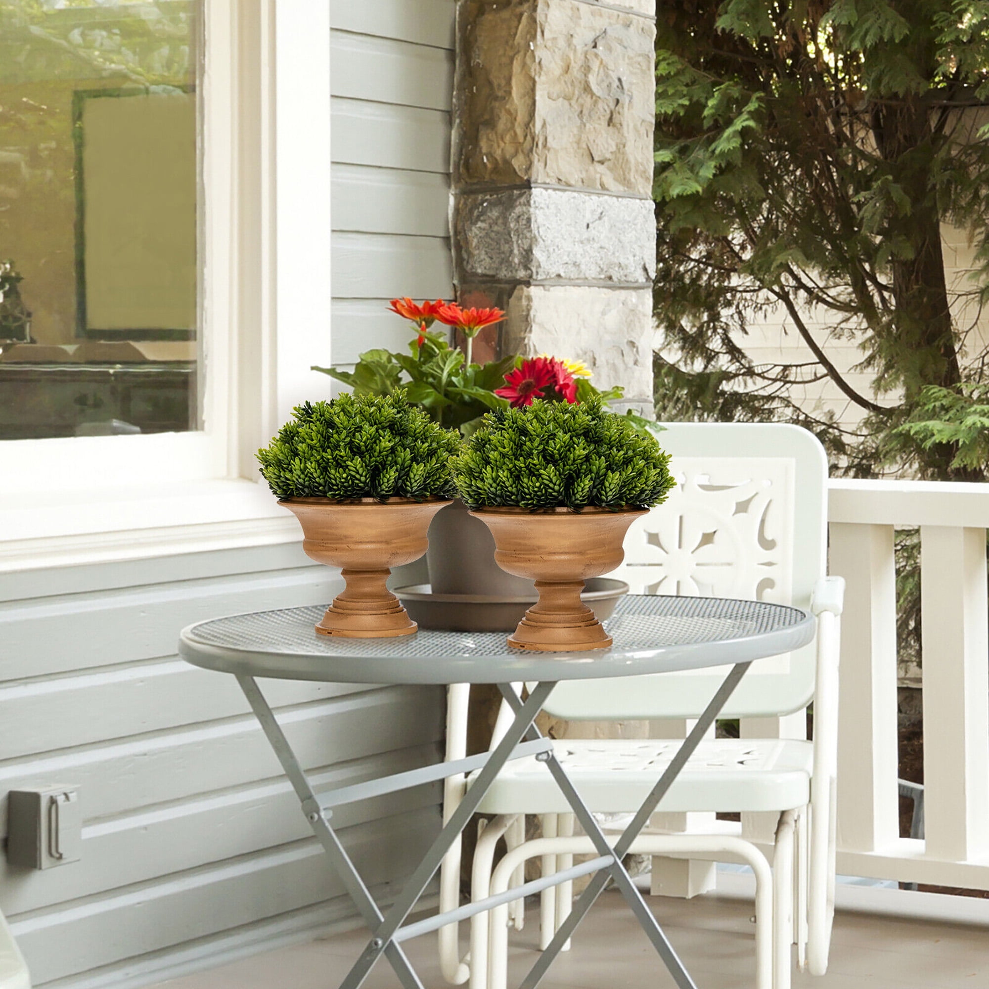 Gymax 4-Pack Artificial Plants Fake Mini Potted Plant Small Greenery Decor for Indoor